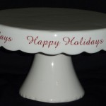 White Holiday Cake Stand 10"