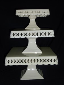 Off White Square Cake / Cupcake Stand 8" 10" & 12"